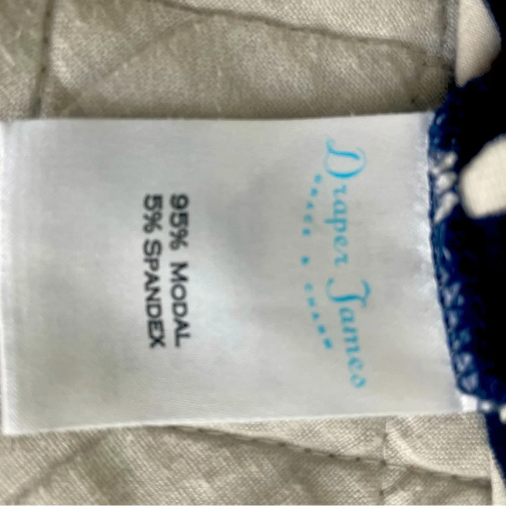 DRAPER JAMES Women's Supersoft Loose Fit Striped Tee Shirt Blue White Siz Small - Picture 5 of 6